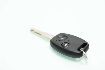 Car key with integrated remote, isolated on white の写真素材