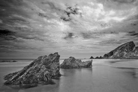 Long exposure horizontal seascape  Galicia  Spainの写真素材