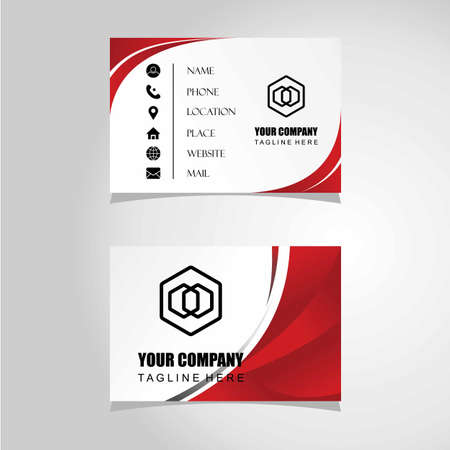 Business card designs in red and gray that look attractive. Can be used as a symbol associated with an identity.のイラスト素材