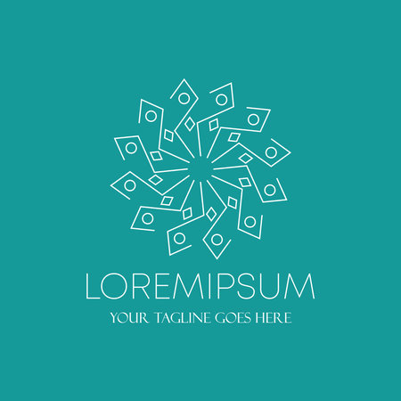 line ornament type of square and circular image graphic icon logo design abstract concept vector stock. Can be used as a symbol related to motif or interiorのイラスト素材