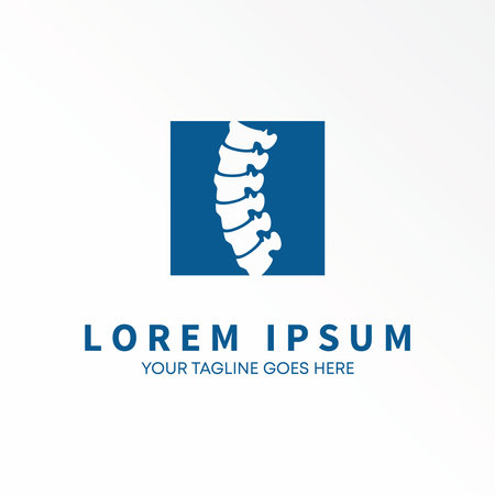 human backbone with six segments in square block image graphic icon logo design abstract concept vector stock. Can be used as a symbol related to health or educationのイラスト素材