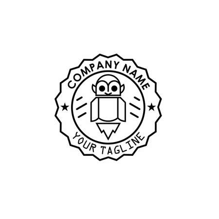 Amazing line art owl in vintage style Image graphic icon logo design abstract concept vector stock. Can be used as a symbol related to animal or emblemのイラスト素材