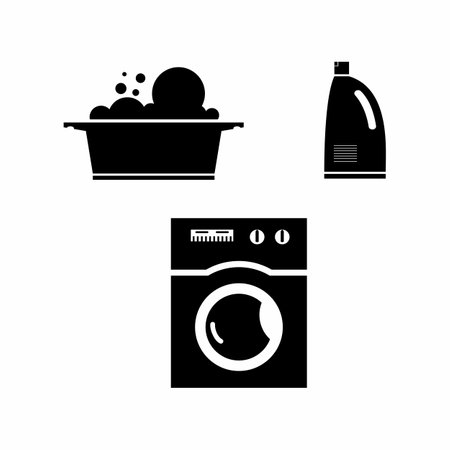 Amazing tools to wash clothes Image graphic icon logo design abstract concept vector stock. Can be used as a symbol related to laundry.のイラスト素材