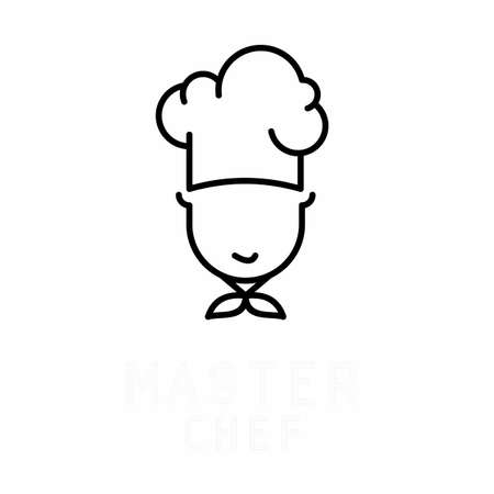 Simple and funny chef in line art Image graphic icon logo design abstract concept vector stock. Can be used as a symbol related to cooking or characterのイラスト素材