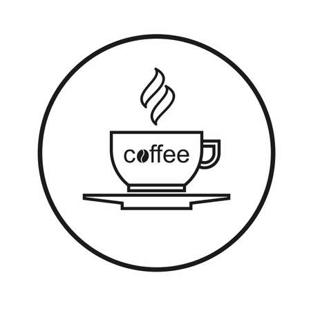 Amazing and simple coffee cup in line Image graphic icon logo design abstract concept vector stock. Can used in coffee shop or drinkのイラスト素材