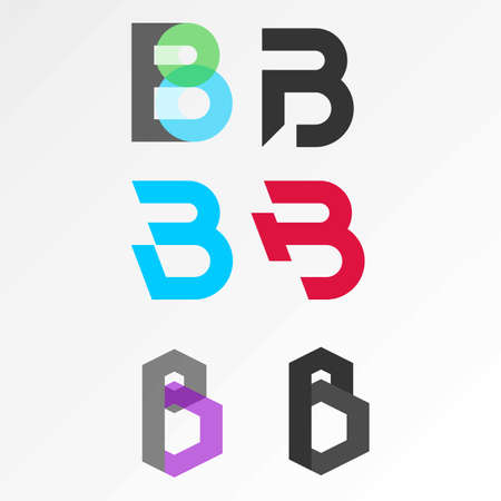 letter or word B different variation font image graphic icon logo design abstract concept vector stock. Can be used as a symbol associated with initial or Monogramのイラスト素材