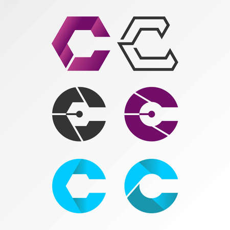 letter or word C different variation font image graphic icon logo design abstract concept vector stock. Can be used as a symbol associated with initial or Monogramのイラスト素材