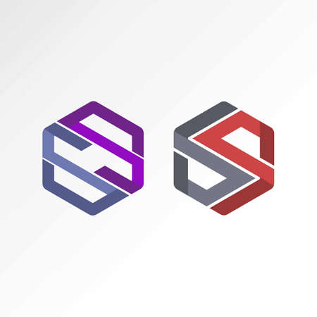 letter or word S font in hexagon image graphic icon logo design abstract concept vector stock. Can be used as a symbol related to initial or monogramのイラスト素材