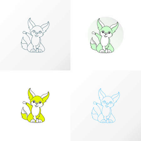 little rabbit shape in happy atmosphere image graphic icon logo design abstract concept vector stock. Can be used as a symbol associated animal or cartoonのイラスト素材