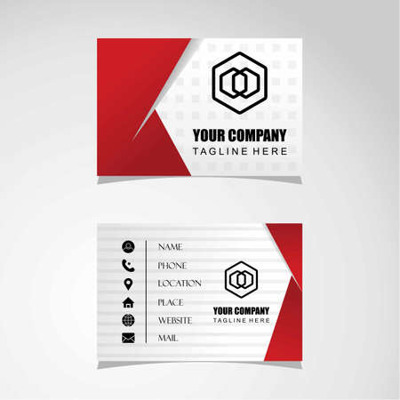 Business card in red and gray colors that look attractive image graphic icon logo design abstract concept vector stock. Can be used as a symbol associated with an identity or promotionのイラスト素材
