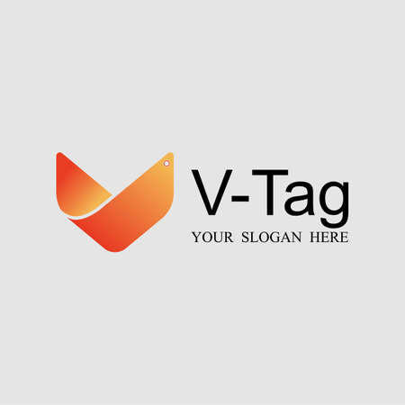 Letter or word V font like a tag image graphic icon logo design abstract concept vector stock. Can be used as a symbol related to shop or initialのイラスト素材