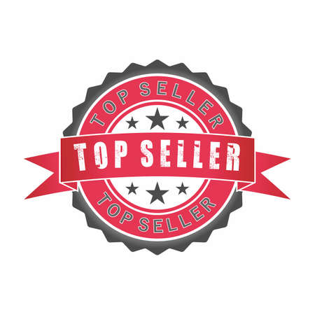 Best Seller red emblem for superior products image graphic icon logo design abstract concept vector stock. Can be used as a symbol related to shop or productのイラスト素材