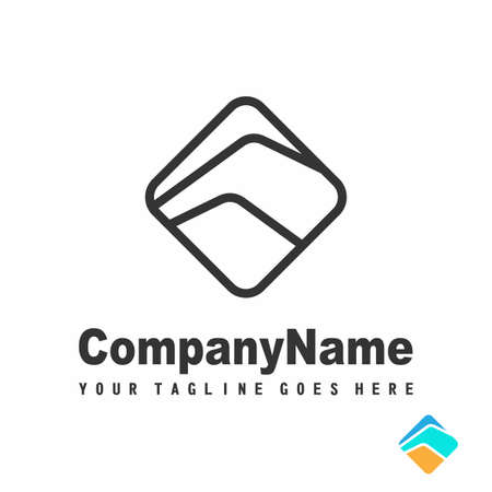 Simple line out inside a rectangle image graphic icon logo design abstract concept vector stock. Can be used as a symbol related to simple or motifのイラスト素材