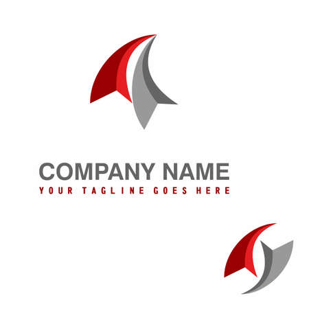 Curved arrow in gray and red colors image graphic icon logo design abstract concept vector stock. Can be used as a symbol related to business or increaseのイラスト素材
