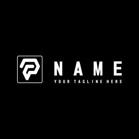 letter or word P unique font in line image graphic icon logo design abstract concept vector stock. Can be used as a symbol associated with initial or monogramのイラスト素材