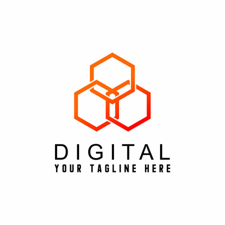 3 Hexagons in connect image graphic icon logo design abstract concept vector stock. Can be used as a symbol related to 3D or motifのイラスト素材