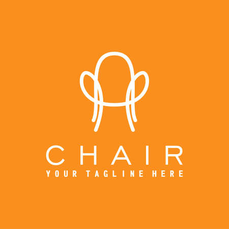 Simple and unique Chair with line out minimalist Image graphic icon logo design abstract concept vector stock. Can be used as a symbol related to furniture.のイラスト素材