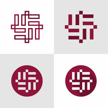 Simple and unique art or ornament shape made from a rectangular collection image graphic icon logo design abstract concept vector stock. Can be used as symbol related to motif or interior.のイラスト素材