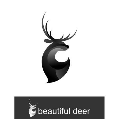 Simple and unique beautyful deer head image graphic icon logo design abstract concept vector stock. Can be used as a symbol related to animal or character.のイラスト素材