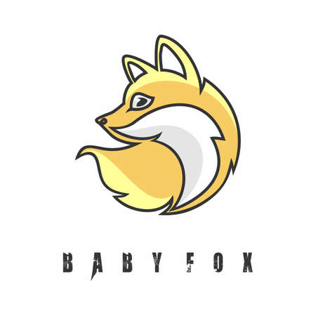 Simple and unique baby fox haed and tail image graphic icon logo design abstract concept vector stock. Can be used as a symbol associated with a animal or character.のイラスト素材