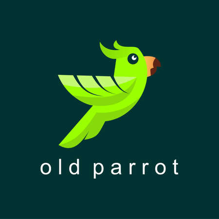 Unique old parrot in attractive shape or colors image graphic icon logo design abstract concept...