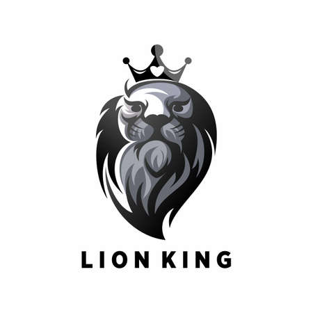 Simple and unique head lion king or using crown image graphic icon logo design abstract concept vector stock. Can be used as symbol relating to animal or character.のイラスト素材