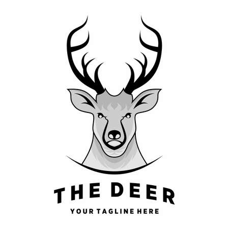 unique and simple deer head with attractive horn image graphic icon logo design abstract concept vector stock. Can be used as symbol relating to animal or character.のイラスト素材
