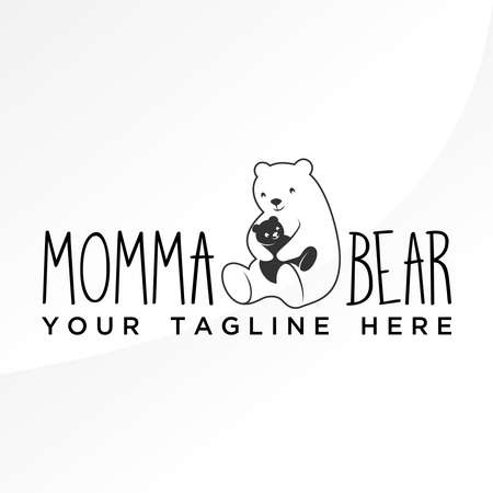 Simple and unique mother and child bear in hug position image graphic icon logo design abstract concept vector stock. can be used as a company symbol or related to animalのイラスト素材
