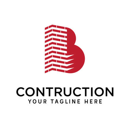 Simple and unique letter or word B font with brick contruction image graphic icon logo design abstract concept vector stock. Can be used as a symbol related to initial or buildingのイラスト素材