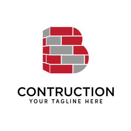 Simple and unique letter or word B font with brick contruction image graphic icon logo design abstract concept vector stock. Can be used as a symbol related to initial or buildingのイラスト素材