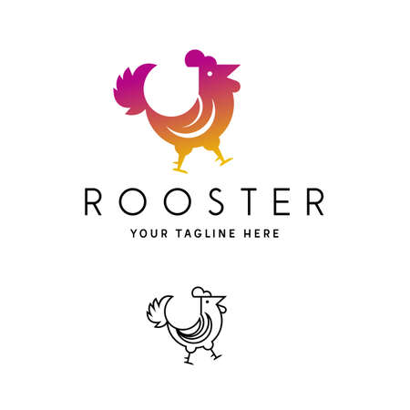 Simple Rooster with unique and interesting image graphic icon logo design abstract concept vector stock. Can be used as a symbol related to animal or farmのイラスト素材