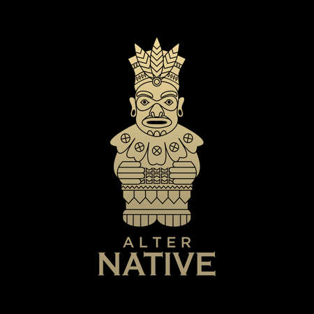 Unique Ethnic Statue indian or american image graphic icon logo design abstract concept vector stock. Can be used as a symbol related to art or motifのイラスト素材