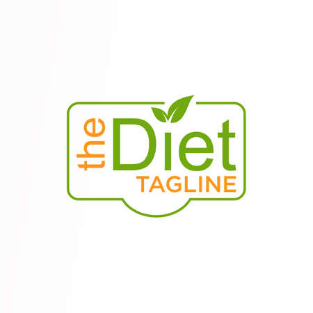 Unique letter writting DIET sans serif font with leaf image graphic icon logo design abstract concept vector stock. can be used as a corporate identity related to slimming and vegetarian or veganのイラスト素材