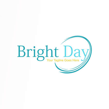 letter or writing BRIGHT DAY serif font with circle line image graphic icon logo design abstract concept vector stock. Can be used as a symbol of happiness or wordmarkのイラスト素材