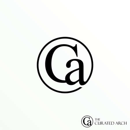 Unique letter or word CA serif Font in circle image graphic icon logo design abstract concept vector stock. can be a corporate identity related to creativity or initialのイラスト素材