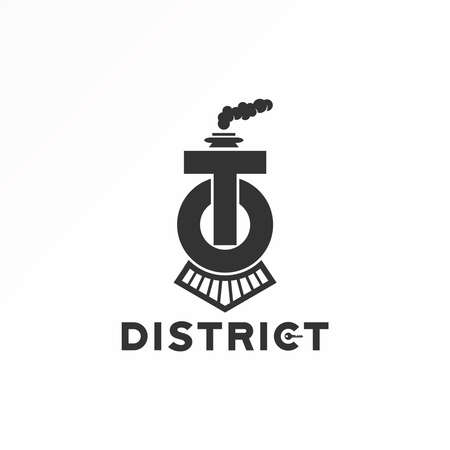 Letter T or TO font with Train head  or Locomotive and smoke Image graphic icon logo design abstract concept vector stock. Can be used as a symbol related to initial or transportationのイラスト素材