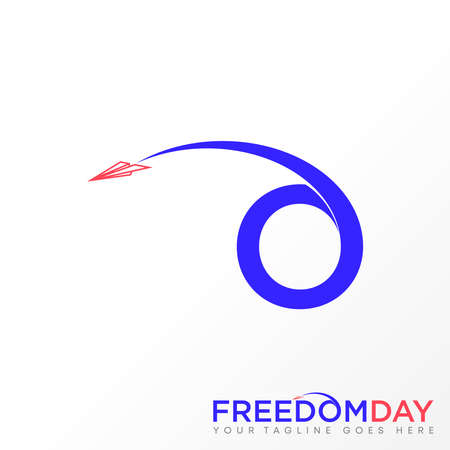 Letter or word O font with Paper plane image graphic icon logo design abstract concept vector stock. Can be used as a symbol related to initial or transportationのイラスト素材