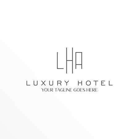 Letter or word LHA line font image graphic icon logo design abstract concept vector stock. Can be used as a symbol related to initial.のイラスト素材