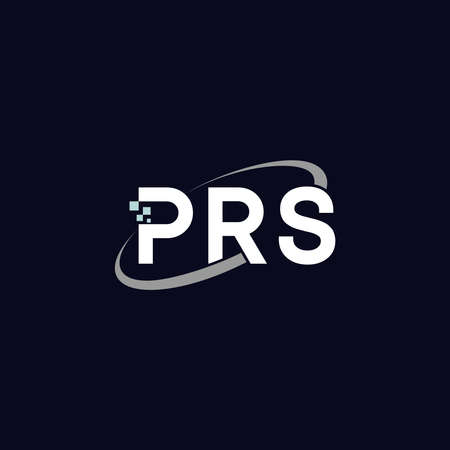 Letter or word PRS sans serif font with cutting Ellipse image graphic icon logo design abstract concept vector stock. Can be used as a symbol related to tech or initial.のイラスト素材