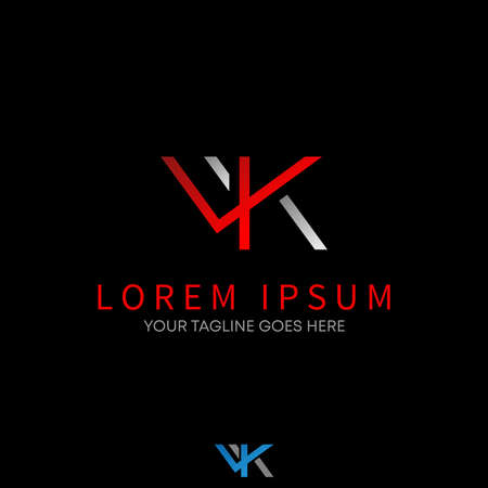 Letter or word KF or FK connected and cutting  font image graphic icon logo design abstract concept vector stock. Can be used as a symbol related to initial.のイラスト素材