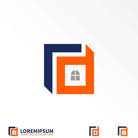 Letter or word RD and 3D and window image graphic icon logo design abstract concept vector stock. Can be used as a symbol related to initial or property.のイラスト素材