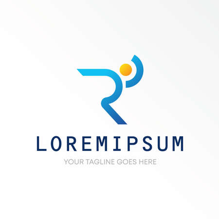 Human or Body running like Letter R font image graphic icon logo design abstract concept vector stock. Can be used as a symbol related to initial or sport.のイラスト素材