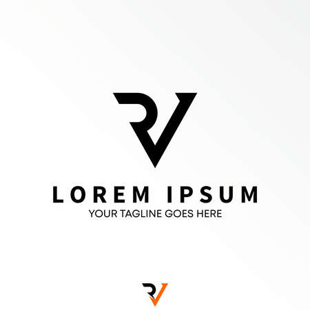 Letter or word RV on triangle image graphic icon logo design abstract concept vector stock. Can be used as a symbol related to initial or sport.のイラスト素材