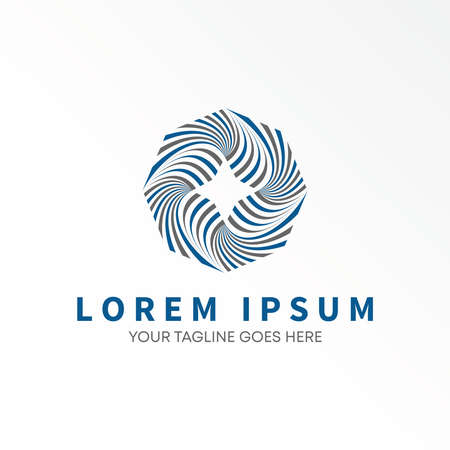 Twist motif around like octagonal image graphic icon logo design abstract concept vector stock. Can be used as a symbol related to move or interior.のイラスト素材