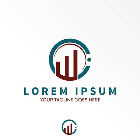Letter or word W or WI font with Chart or trend image graphic icon logo design abstract concept vector stock. Can be used as a symbol related to initial or businessのイラスト素材