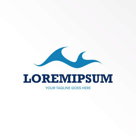 Simple sea beach waves style image graphic icon logo design abstract concept vector stock. Can be used as a symbol related to travel or artのイラスト素材