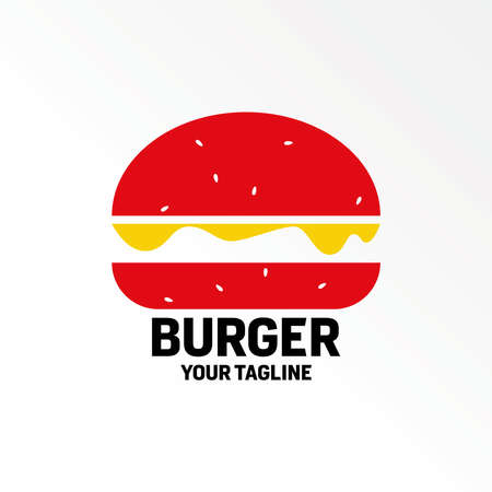 Simple and unique burger, cheese and bread image graphic icon logo design abstract concept vector stock. Can be used as a symbol related to food or junkのイラスト素材