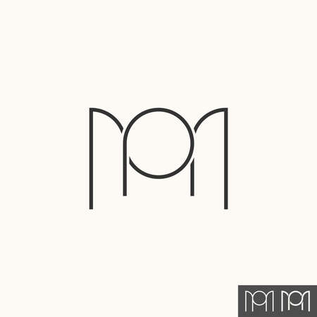 Unique but simple letter or word MM or MP line font like pattern motif ornament image graphic icon logo design abstract concept vector stock. Can be used as a symbol related to iniのイラスト素材