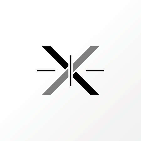 Unique and simple letter or word X cut line thin font like precision image graphic icon logo design abstract concept vector stock. Can be used symbol related to initial or monogramのイラスト素材