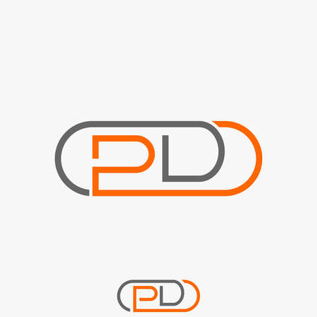 Simple and unique letter or word PD sans serif line cut font on ellipse image graphic icon logo design abstract concept vector stock. Can be used as symbol related to initial  or mのイラスト素材